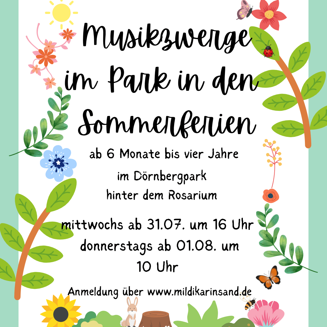 Musikzwerge im Park in den Sommerferien